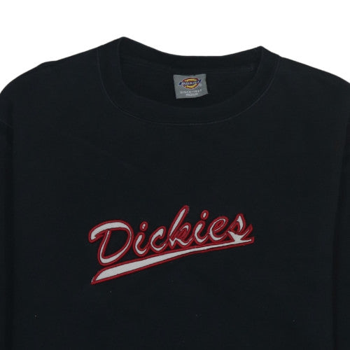 Dickies Mens Black Medium Pullover Sweatshirt Crew Neck Logo