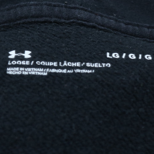 Under Armour Men's Black Full Zip Hoodie L Relaxed Fit Fleece