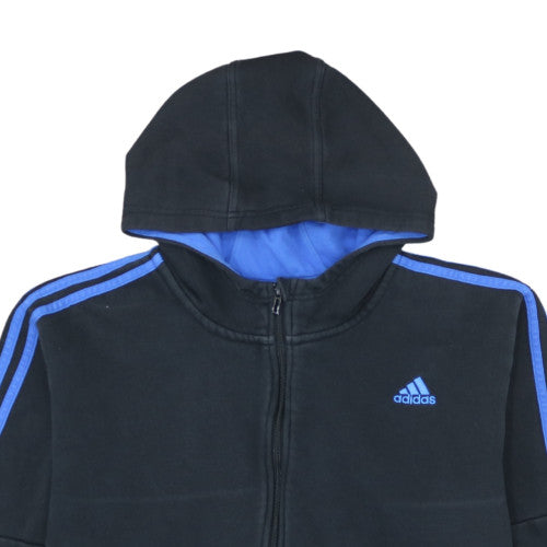 Adidas Mens Black 2XL Full Zip Fleece Hoodie Sportswear