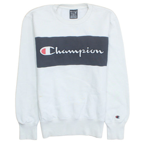 Champion Men's White XS Pullover Sweatshirt Crew Neck Logo Sports Style