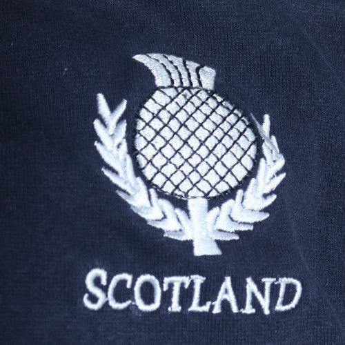 Live For Rugby Scotland Men's Blue Striped Polo Shirt L Short Sleeve
