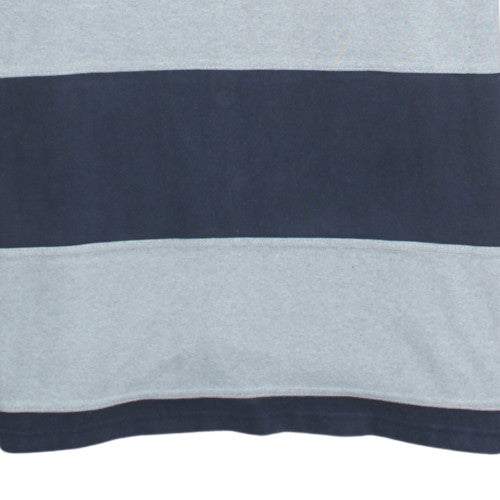 Live For Rugby Scotland Men's Blue Striped Polo Shirt L Short Sleeve