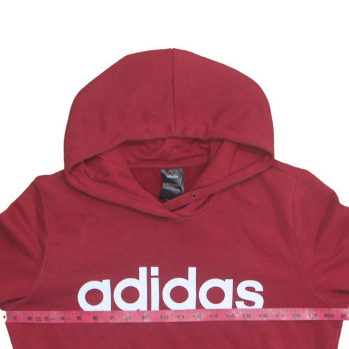 Adidas Men's Red Pullover Hoodie L Regular Fit Logo Sweatshirt
