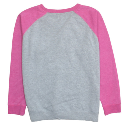 Champion Unisex Grey Pink 2XL Pullover Crew Neck Sweatshirt