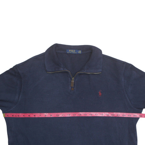 Ralph Lauren Men's Blue 1/2 Zip Cotton Sweatshirt Size L