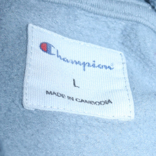 Champion Men’s Blue Tie-Dye Pullover Hoodie L Regular Fit Fleece