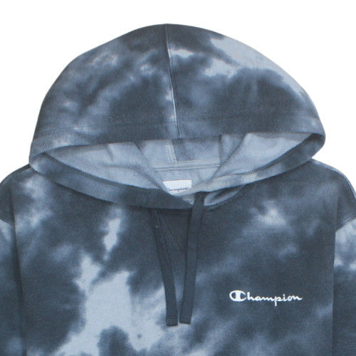 Champion Men’s Blue Tie-Dye Pullover Hoodie L Regular Fit Fleece