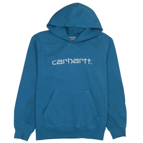 Carhartt Men's Blue Pullover Hoodie Size M Logo Streetwear Sweatshirt