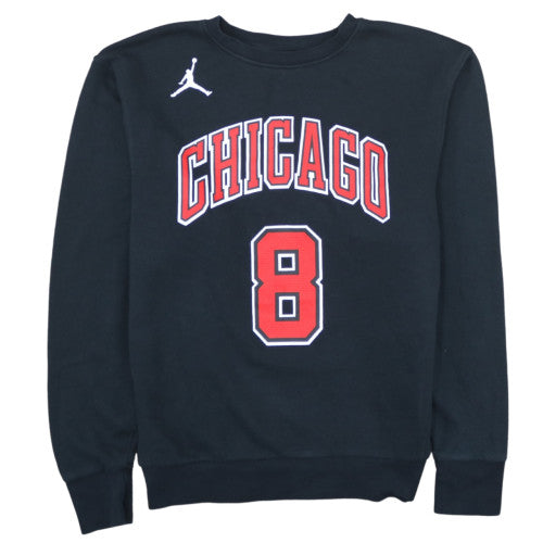 Jordan NBA Chicago Bulls LaVine 8 Black Sweatshirt Mens Small Crew Neck