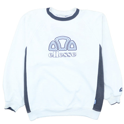 Ellesse Mens White Logo Pullover Sweatshirt Size L