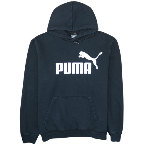 Puma Men’s Black XL Pullover Hoodie with Logo Graphic Fleece
