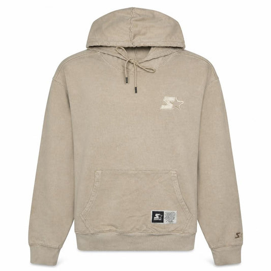 Front view of Starter Men's Beige Pullover Hoodie Medium Fleece Regular Fit