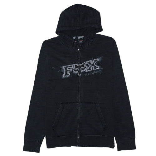 Fox Riders Company Men's Black Full Zip Hoodie Size L