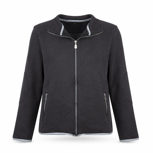 Belstaff Women Black Full Zip Hoodie Jacket Size L Logo Embroidered