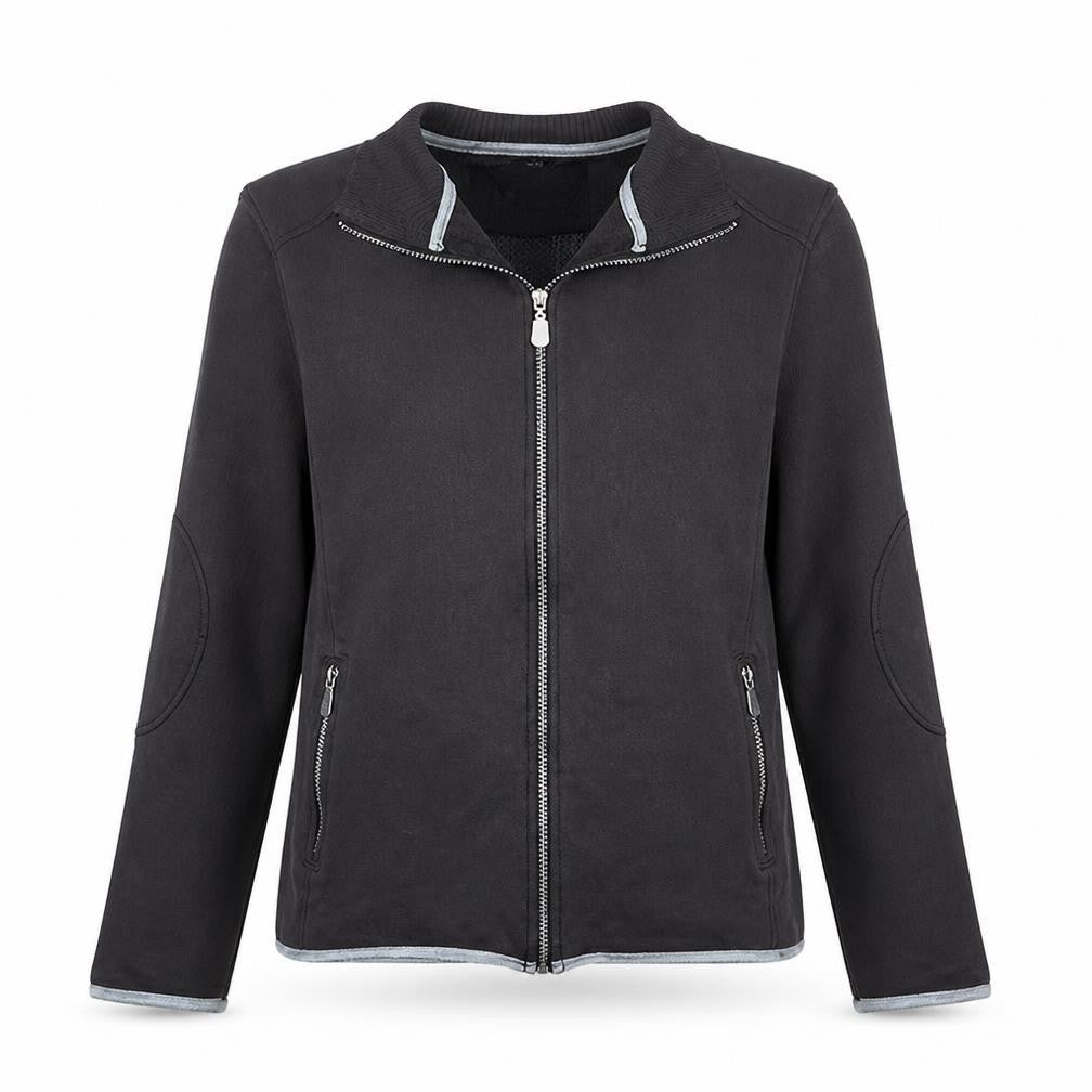 Belstaff Women Black Full Zip Hoodie Jacket Size L Logo Embroidered