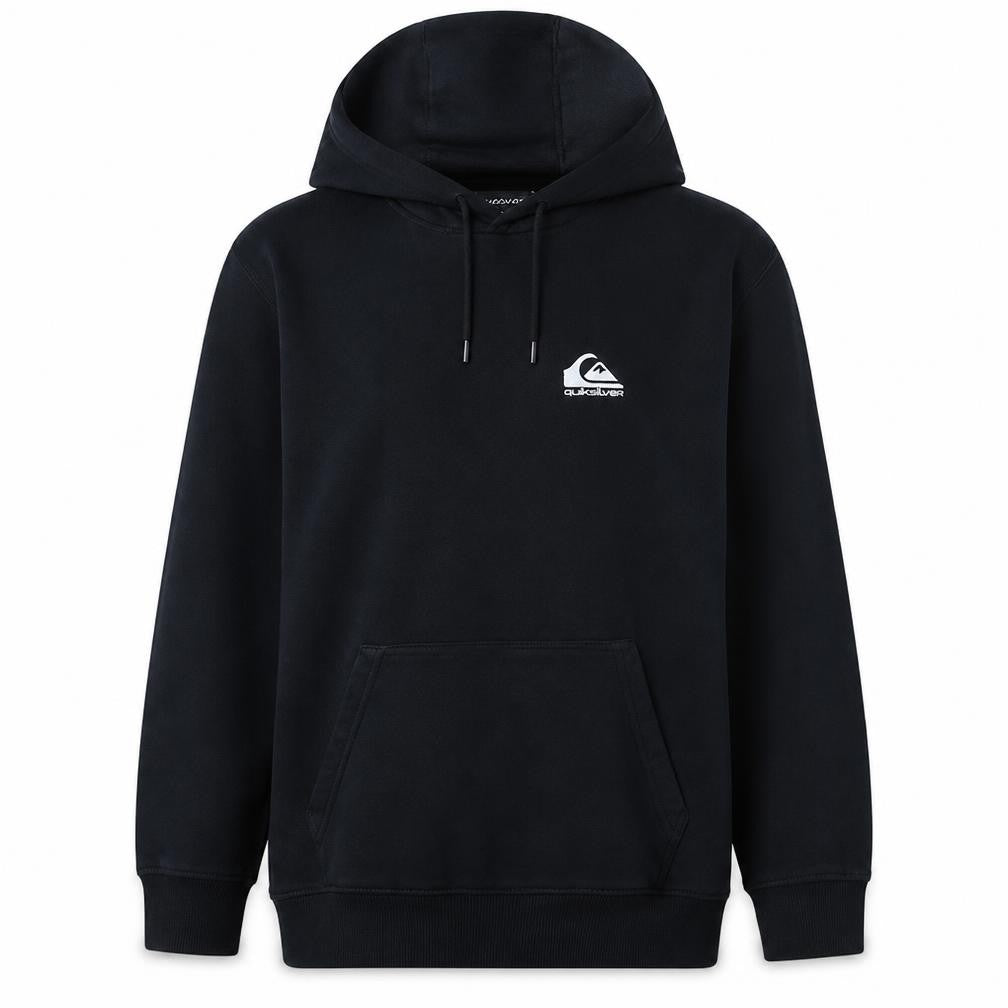 Quiksilver Womens Black Pullover Hoodie L Cotton Blend Logo Detail