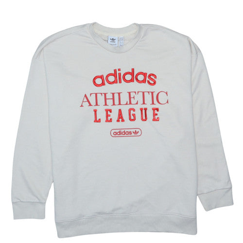Adidas Women Beige Athletic League Crew Neck Sweatshirt Size 18