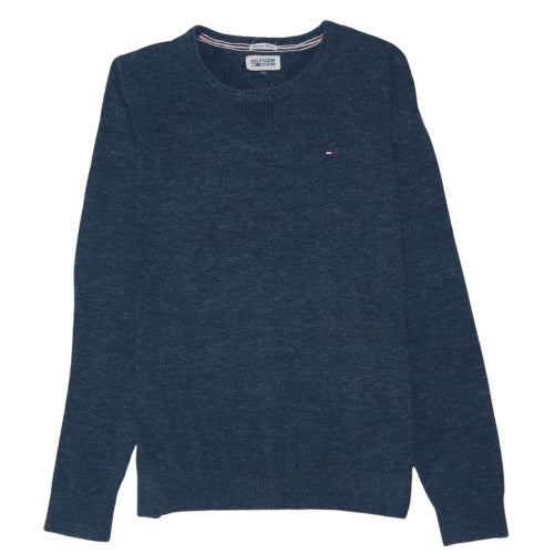 Hilfiger Denim Women Blue XXL Pullover Sweatshirt Cotton Blend Crew Neck