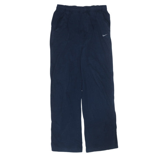 Nike Men's Blue Fleece Track Pants Size L Straight Leg Activewear