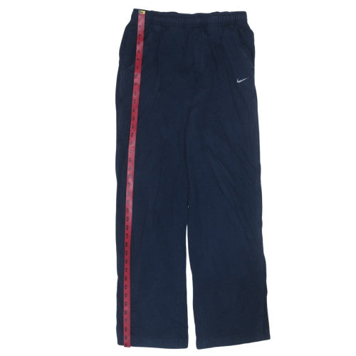 Nike Men's Blue Fleece Track Pants Size L Straight Leg Activewear