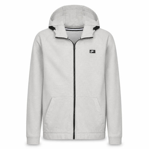 Nike Men's White Full Zip Hoodie M Fleece Sweatshirt