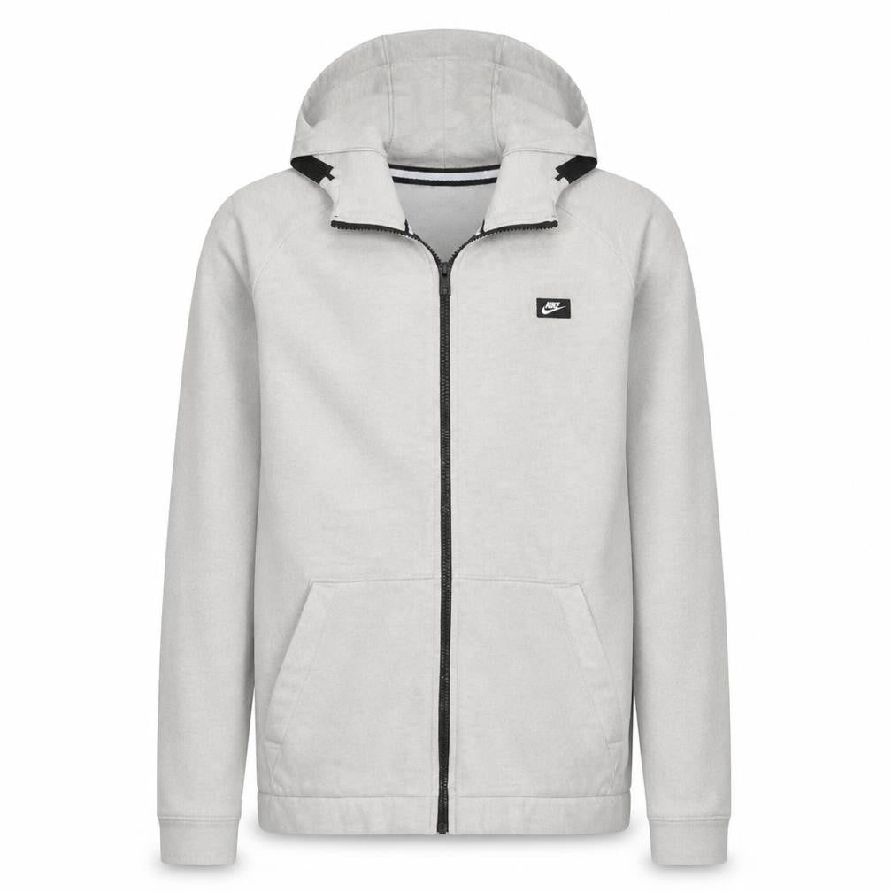 Nike Men's White Full Zip Hoodie M Fleece Sweatshirt