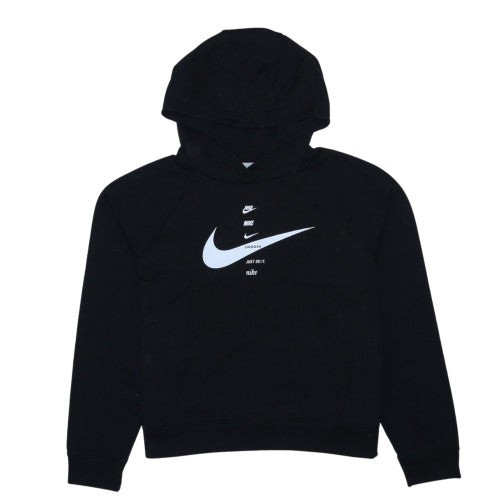 Nike Womens Black Large Pullover Hoodie with Logo Print