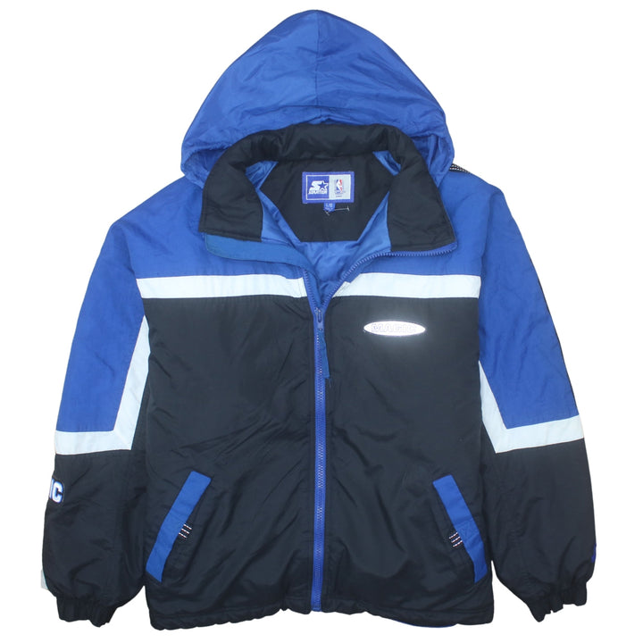 Starter Mens Blue Orlando Magic Hooded Puffer Jacket L 90s NBA Vintage
