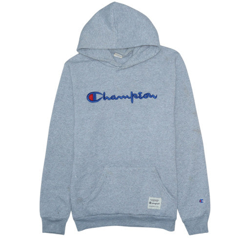 Champion Mens Grey Embroidered Hoodie Pullover M Regular Fit