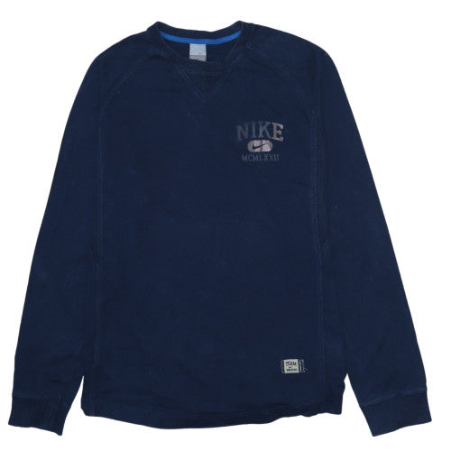 Nike Men's Navy Blue Crew Neck Sweatshirt XL Cotton Blend