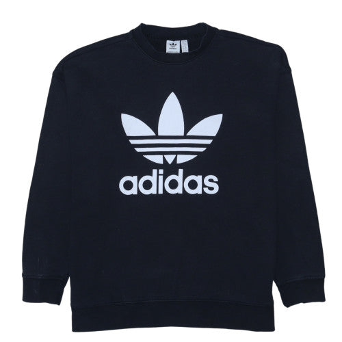 Adidas Womens Black Crew Neck Pullover Sweatshirt UK 20