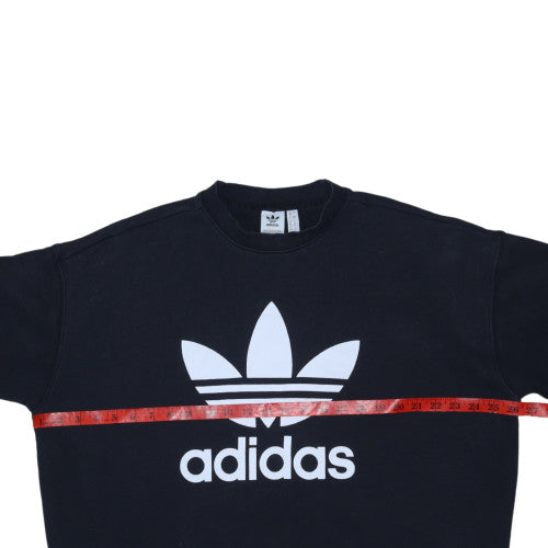Adidas Womens Black Crew Neck Pullover Sweatshirt UK 20