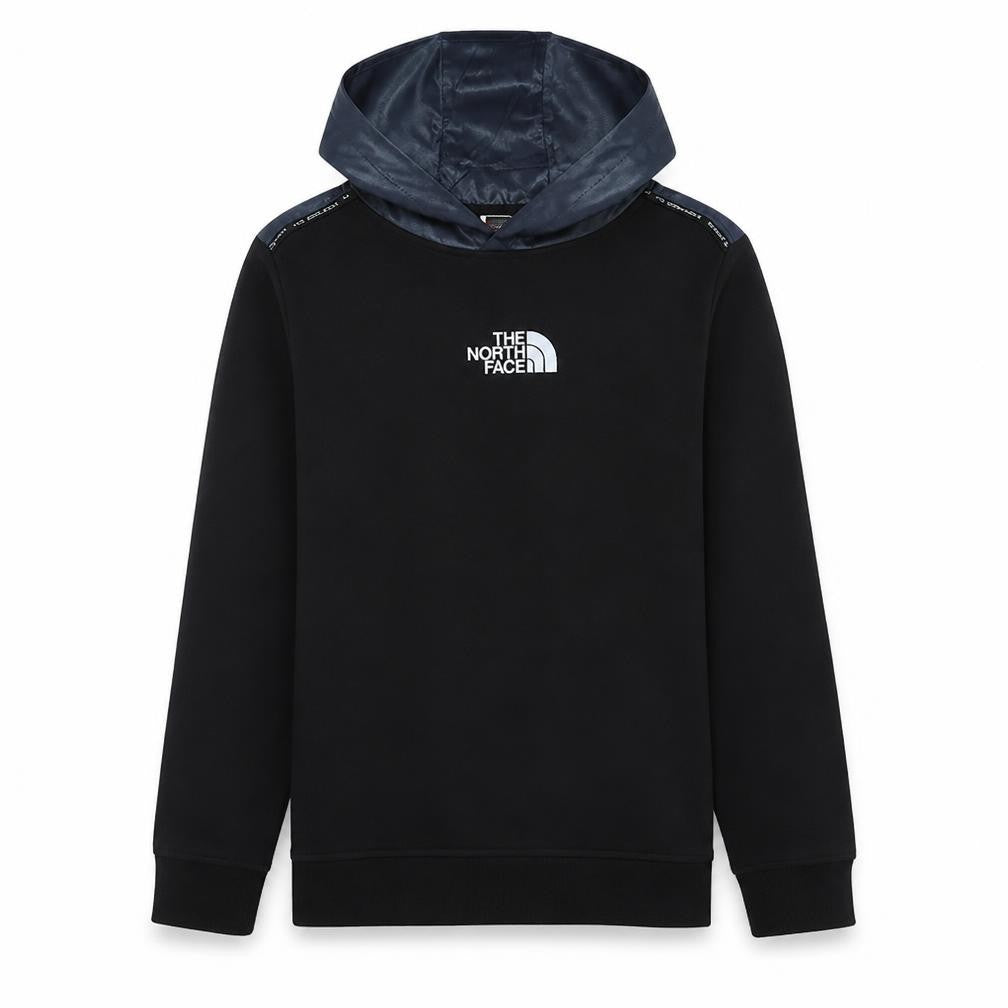 Front view of The North Face boys’ black xl hoodie pullover fleece cotton blend