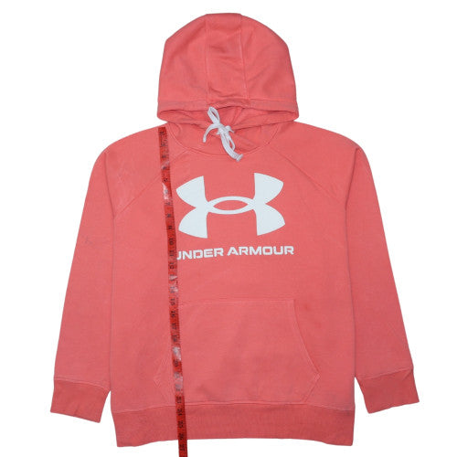 Under Armour Womens Coral XL Pullover Hoodie Logo Fleece Sweatshirt