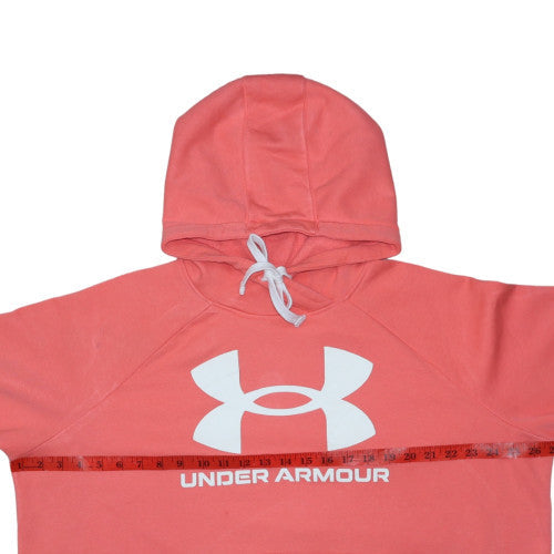 Under Armour Womens Coral XL Pullover Hoodie Logo Fleece Sweatshirt