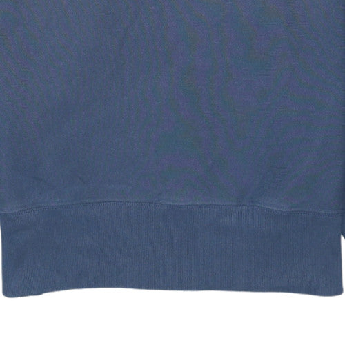 Champion Men's Blue Henley Sweatshirt Long Sleeve Medium