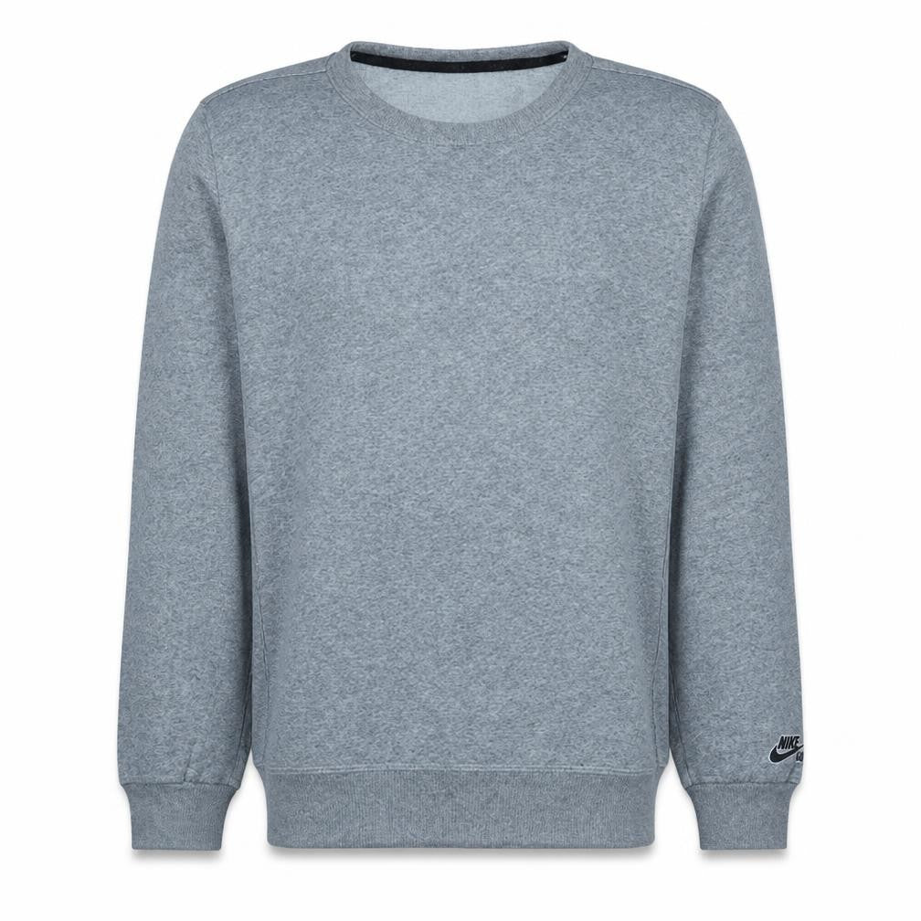 Front view of Nike SB men’s grey small pullover sweatshirt crew neck fleece