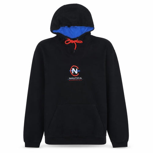 Nautica Competition Men's Black XL Pullover Hoodie with Embroidered Logo
