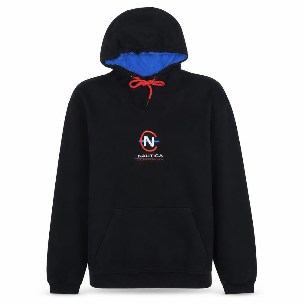 Nautica Competition Men's Black XL Pullover Hoodie with Embroidered Logo