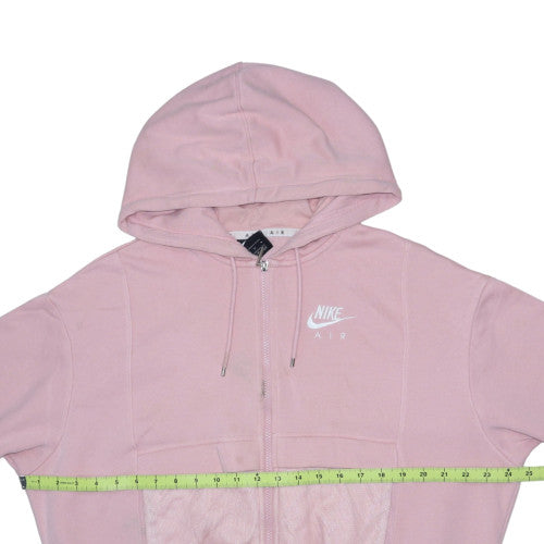 Nike Women Pink Full Zip Hoodie Air Logo Medium Cotton Blend