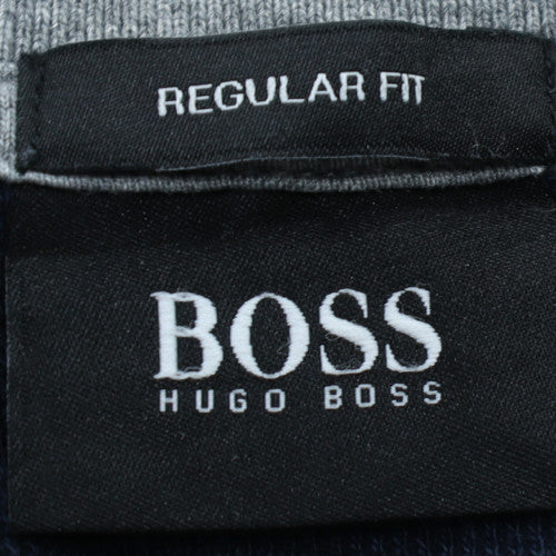 Hugo Boss Men’s Blue Collared Henley Sweatshirt XL Regular Fit