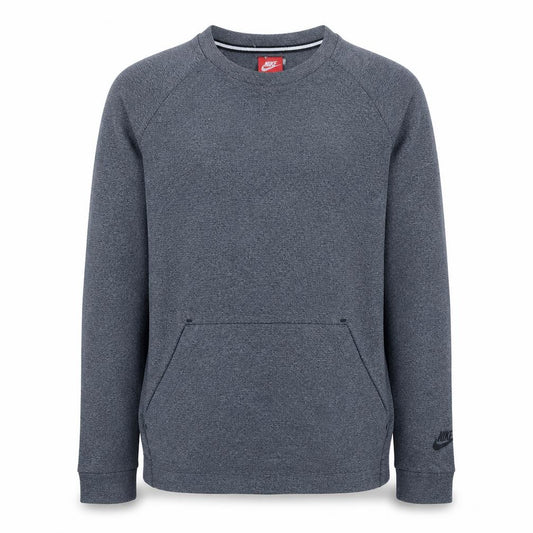 Front view of Nike Men's Grey Small Pullover Sweatshirt with Logo Pocket
