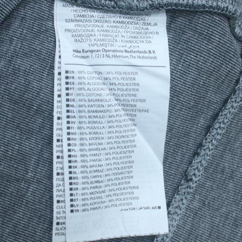 Nike Men's Grey Small Pullover Sweatshirt with Logo Pocket