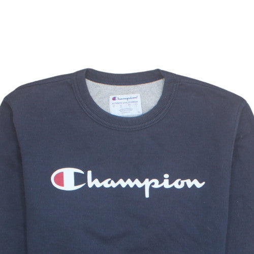 Champion Men's Blue Crew Neck Logo Sweatshirt Size S Regular Fit