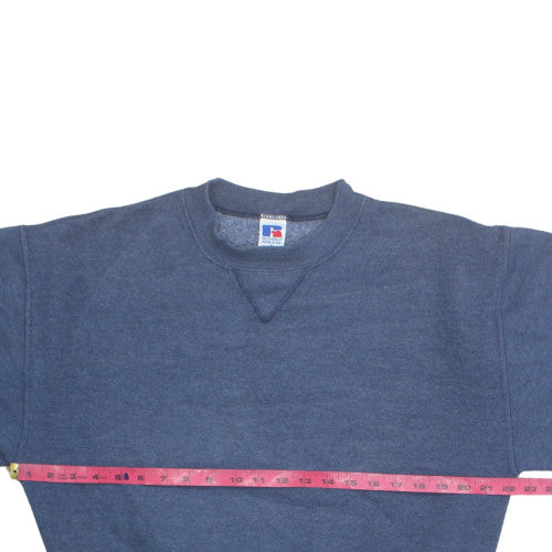 Russell Athletic Men's Blue Pullover Sweatshirt M Crew Neck Fleece