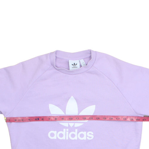 Adidas Womens Purple Crew Neck Pullover Sweatshirt Size M