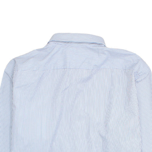 BOSS Men's Blue Striped Regular Fit Long Sleeve Button-Up Shirt 16