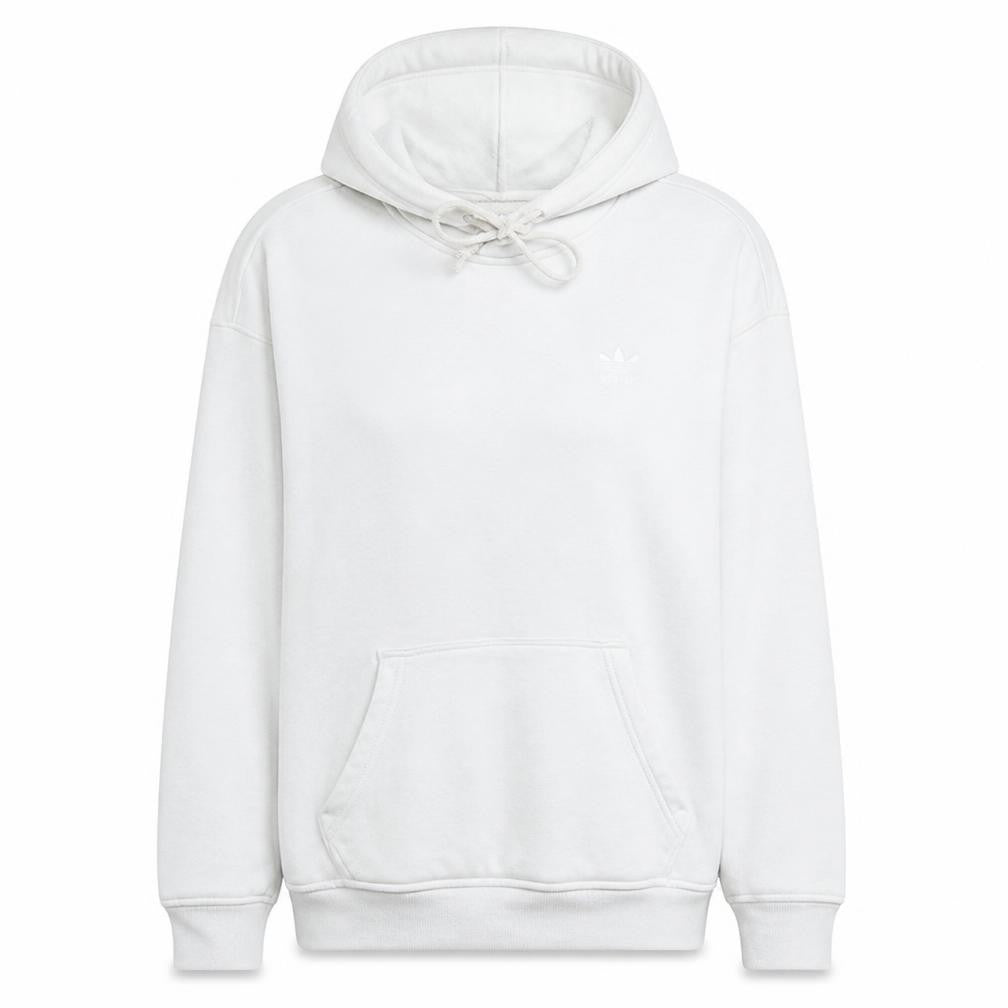 Front view of Adidas Women White, size 8, Pullover Hoodie Cotton Blend