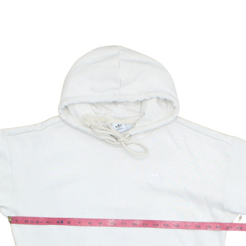 Adidas Women White Size 8 Pullover Hoodie Cotton Blend