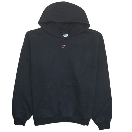 Gymshark Womens Black XXL Pullover Hoodie with Logo Graphic Print